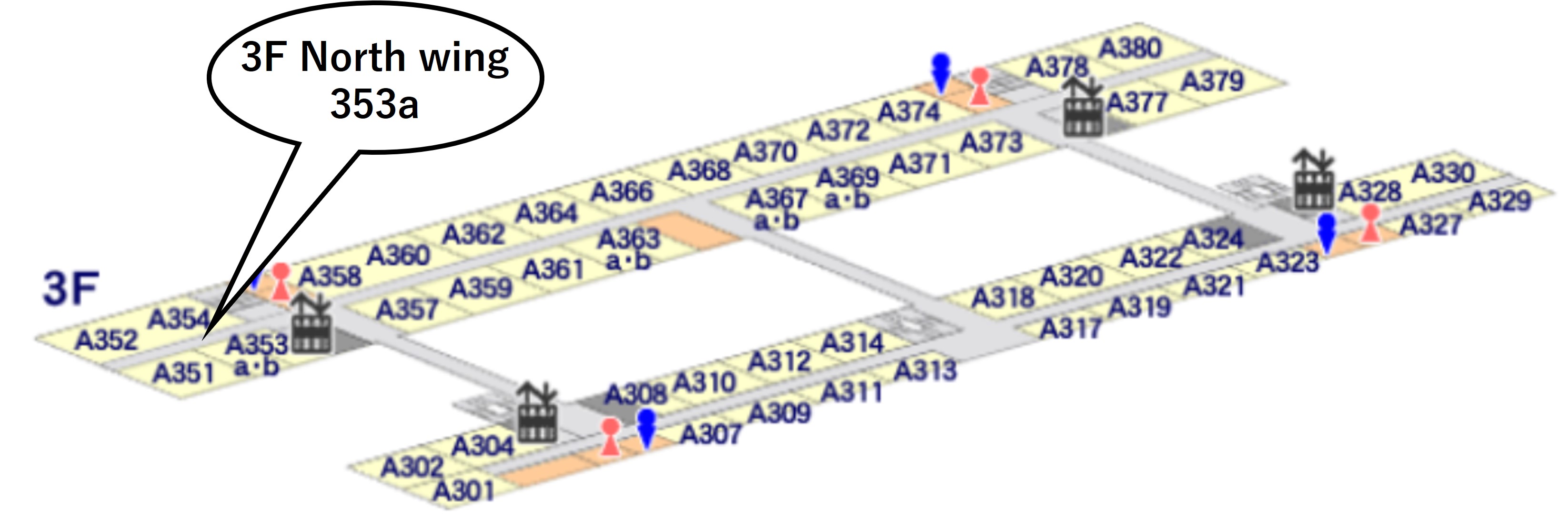 Map showing the location of the lab within the Institute for Solid State Physics